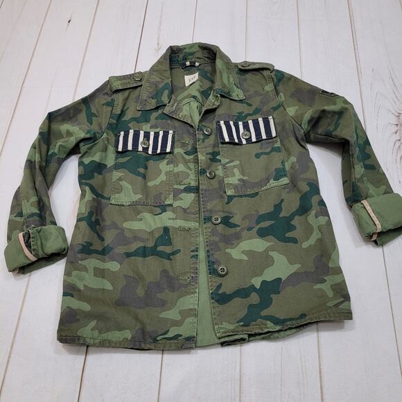 Gap camo utility jacket shirt green striped - Picture 3 of 11
